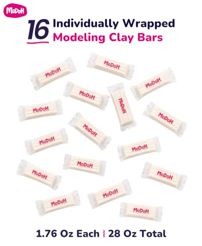 White 16-Pack Non Drying Modeling Clay, Each 1.76oz, 28 oz Total - color: White, size: 1.75 lbs