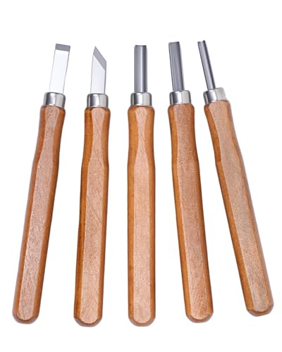 UCEC 5+1 Pack Linocut Wood Carving Tools Set Linoleum Hand Wood Carving Kit & Vertical Key Holder Wall Mount with Hooks