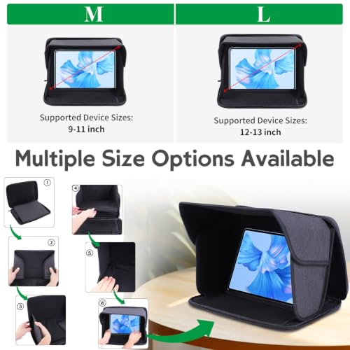 iPad Sun Shade Tablet Sleeve Case for 9-11 inch, iPad Sun Glare Shield - size: 9-11in
