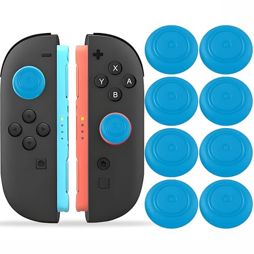 8 Pack Thumb Grips Compatible with Nintendo Switch 2 (2025) & Pro Controller, Soft Silicone Joystick Covers Caps, Anti-Slip Switch 2 Joycon Protective Ergonomic Stick Accessories, Light Blue - color: Light Blue