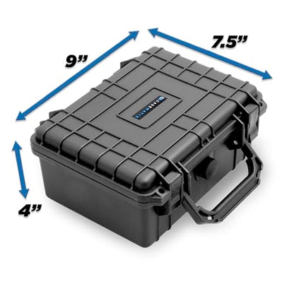 CASEMATIX 9" Waterproof Hard Case with Customizable Foam for Portable Electronics, Tools and Accessories - Hard Shell Plastic Case with Pre-Diced Travel Case Foam Interior - size: 9"