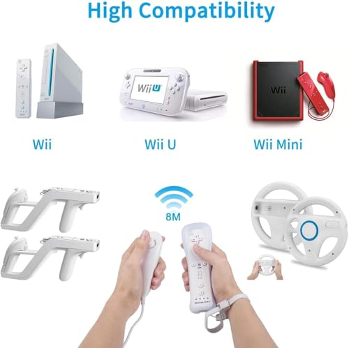 TechKen Motion Plus Wii Controllers 2Packs with Nunchucks, Wii Remote Controllers Compatible for wii and Wii U with Built in Motion Plus - color: black+white