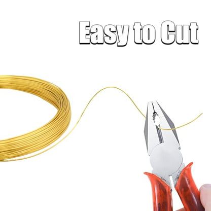 18 Gauge Aluminum Craft Wire, 164FT 1mm Gold Bendable Metal Wire - size: 18, style: Gold