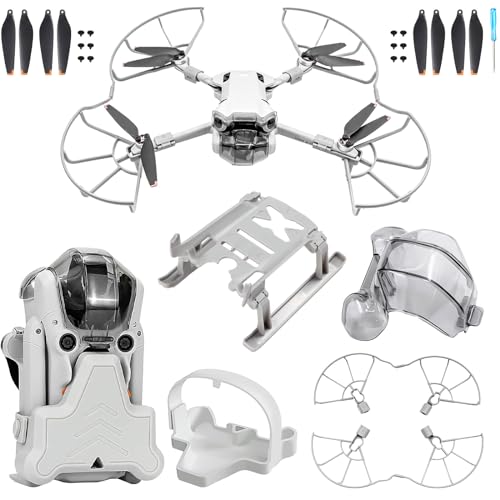 Mini 4 Pro Accessories Bundle: with Propellers Blades Guard Landing Gear Gimbal Protector Leg Extensions Props Holder Strap Lens Cover for DJI Mini 4 Pro Drone Accessories Set