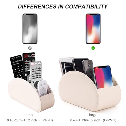 BONNY DODO Remote Control Holders Organizer Box with 5 Compartment PU Leather Multi-functional Office Desk Storage Caddy Store (Begie) - color: Begie