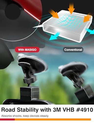 MASIGO Suction Cup Adhesive Pads, 2.2", Clear Double-Sided, 6 Pack