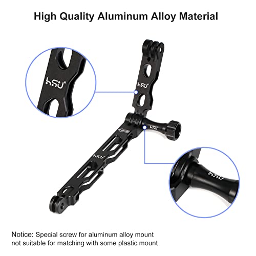 HSU All Aluminum Alloy Extension Arm Kit (11.8”/6.5”/3.3”) (Black, 7 Pcs) - color: Black