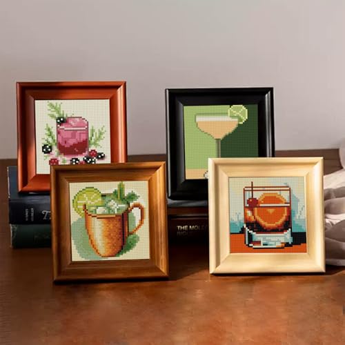 12 Pcs Small Diamond Art Kits Cocktail Diamond Art Kits for Adults - color: Cocktail