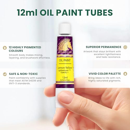 MyArtscape Oil Paint Set - 12 x 12ml Oil Paint Tubes