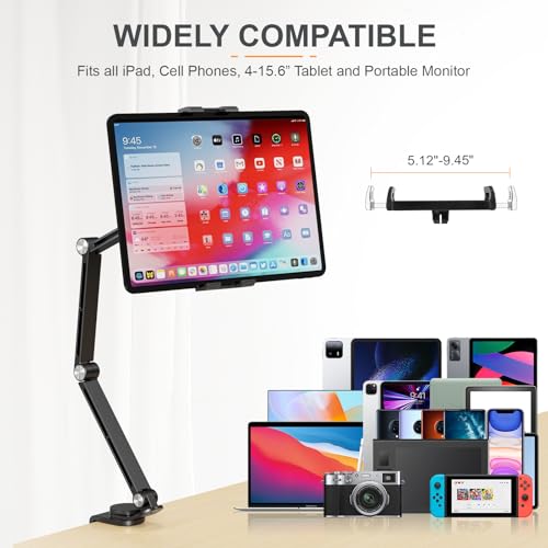 Houele Tablet Stand Holder iPad Stand for Desk iPad Desk Mount - color: Black