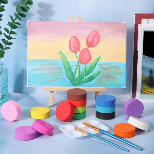 Nuanchu Tempera Paint Cakes 15 Colors Washable Art Supplies, 90 Pcs