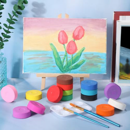 Nuanchu Tempera Paint Cakes 15 Colors Washable Art Supplies, 90 Pcs