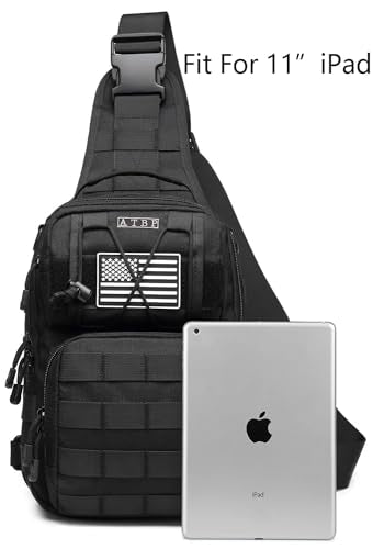 Tactical Sling Backpack Bag Pack for Men Military One Strap Shoulder Backpack Crossbody Bag With Holster 10 Liters - color: Grey Gray