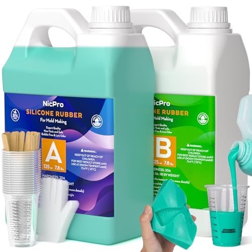 Nicpro 250oz Silicone Mold Making Kit 20A, Platinum Liquid Silicones Rubber - size: 250oz