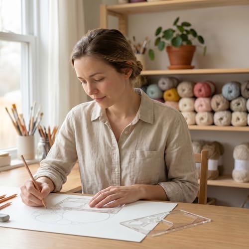 Fibonacci 6" 9-Piece Drawing Template Set, Golden Ratio Stencils - style: Set - All CLPA Fibonacci Templates