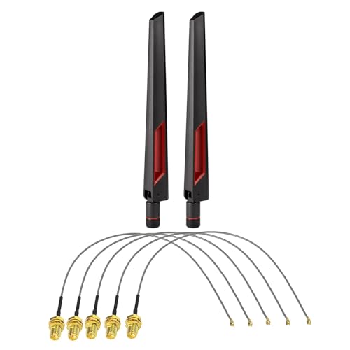 Superbat WiFi 6 6E Tri-Band Antenna 2.4GHz 5GHz 6GHz Omni-Directional Antenna RP-SMA Pigtail 12inch