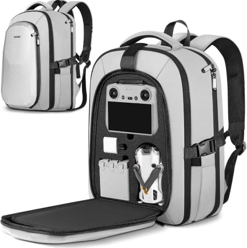 PEKREWS Case for DJI Mini 3 / Mini 4 Pro, for RC 2, RC-N3/N2/N1 Controller - color: Silver Grey