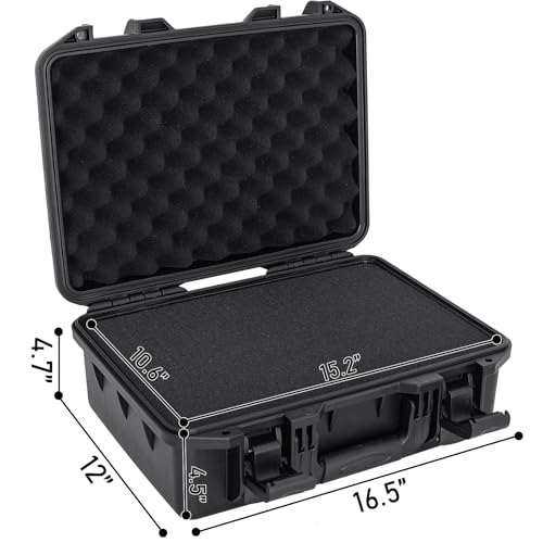 TORIBIO Hard Carrying Case with Foam Shockproof Storage 17.5"x10.5"x4.7" - size: 16.5"x12"x4.7"