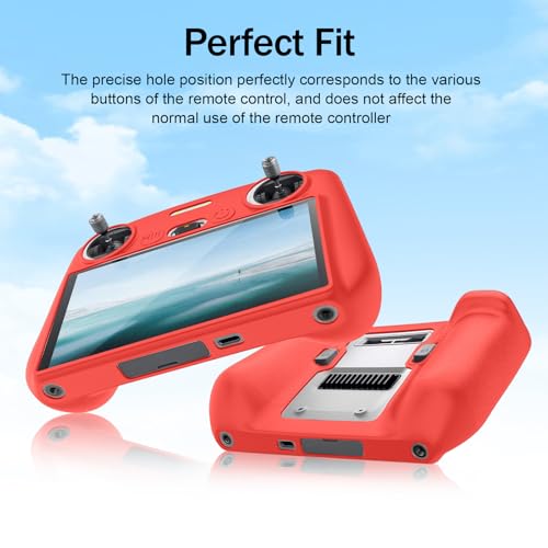 RC Protective Silicone Cover for DJI RC Drone Remote Controller, Anti-Glare Screen Shade & Shockproof Case Controller Accessories,Compatible with DJI Mavic 3/DJI Mavic 3 Cine/DJI Mini 3 Pro - color: Red, style: RC Remote Controller