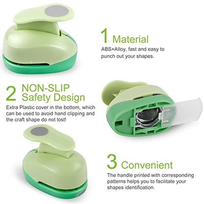 UCEC Circle Cutter, 3 Pcs Circle Punch, 2 + 1 + 5/8 Inch Craft Hole Punch - color: circle, size: 3pack, 5/8+1+2in