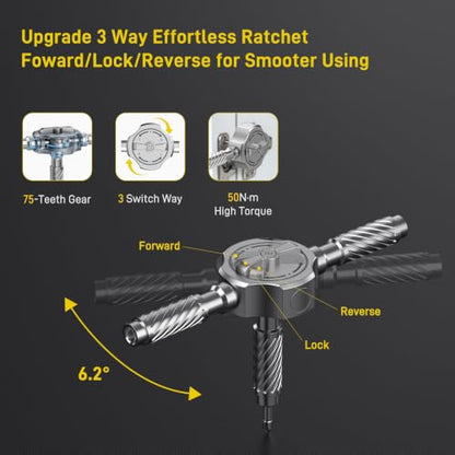 T Handle Ratchet Screwdriver Set, Upgraded 62 in 1 Magnetic Screwdriver Set - color: Grey, size: 62 PCS