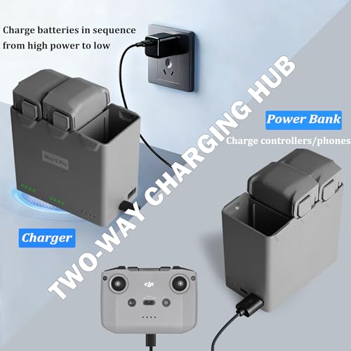 Intelligent Flight Battery Plus 2-Pack with Charging Hub for DJI Mini 5 Pro, 5000mAh 7.16V Plus Battery Charger Combo Replacement for BWXNN5-4680-7.16, Max 52 Mins Extended Flight Time