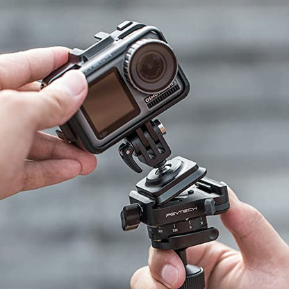 PGYTECH Action Camera Arca-Type Quick Release Plate, Aluminum Alloy Action Camera Mount for Gopro/Insta360/DJI Osmo Action/Pocket Most Action Cameras, Quick Connecting to Backpacks, Belts and tripods