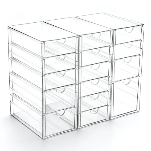 Prsildan 15 Drawers Teacher Toolbox Acrylic Containers, Set of 3 - size: 15 Drawers