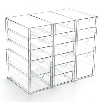 Prsildan 15 Drawers Teacher Toolbox Acrylic Containers, Set of 3 - size: 15 Drawers