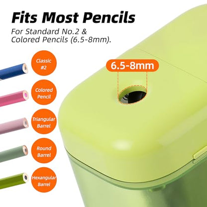 Deli Electric Pencil Sharpener, Battery Operated Portable Pencil Sharpener - color: Green
