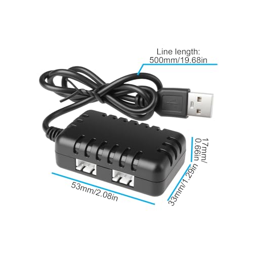 RC Remote Control Car 7.4V USB Socket Charger 2000mAh Dual JST-XH Compatible with RC Vehicles Trucks Tanks Drones