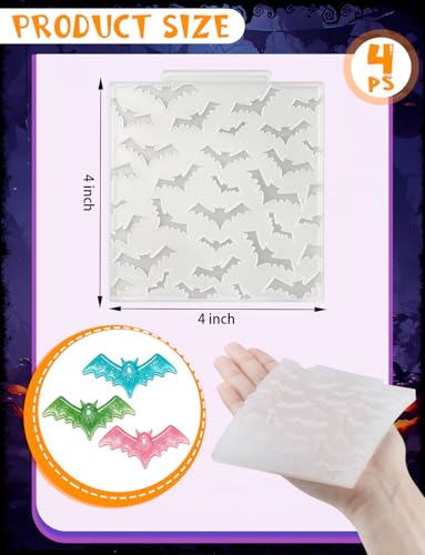 4 Pcs Mini Cute Bat Shape Figurines Silicone Mold - color: 4 Pcs Bat White