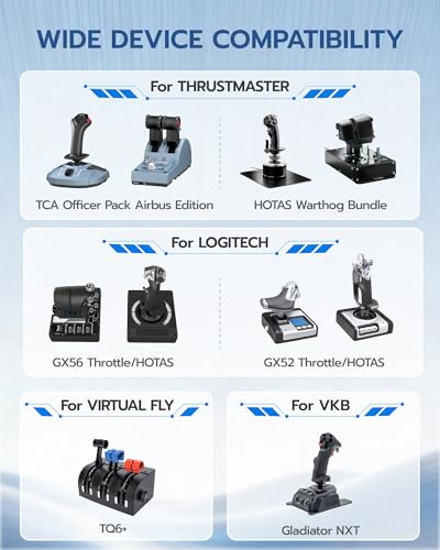 ARES WING Hotas Mount - Flight Sim Game Throttle Flight Stick Mount, 2PCS