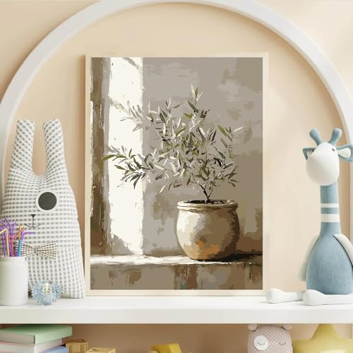 YOLENIX Olive Tree Paint by Numbers Kit for Adults Beginner (Without Frame) - color: YH02780