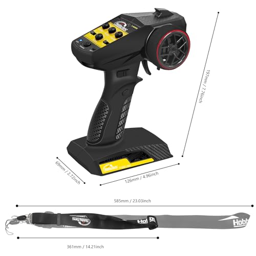 RC Remote Control 4CH 2.4G Transmitter with Receiver and Lanyard for RC Car Crawler Boat, Yellow - color: Yellow