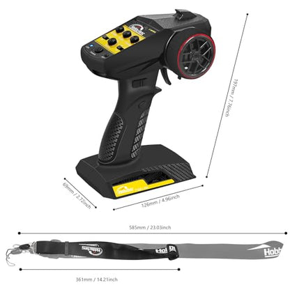 RC Remote Control 4CH 2.4G Transmitter with Receiver and Lanyard for RC Car Crawler Boat, Yellow - color: Yellow