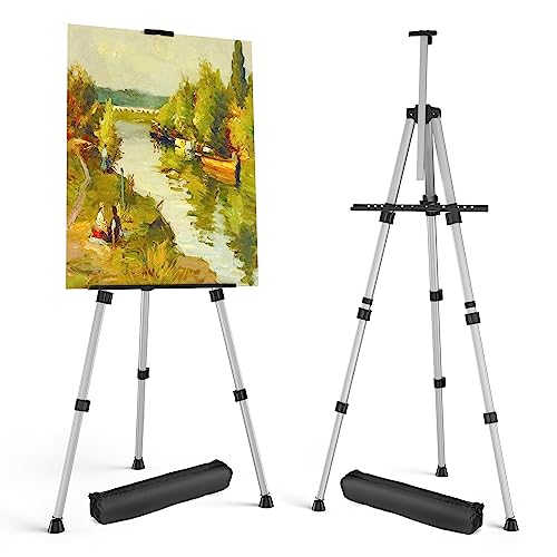Art Painting Display Easel Stands - Portable Adjustable Floor Artist Easels - style: Silver - 2pack