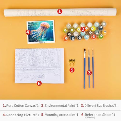 TUMOVO Paint by Numbers for Adults Jellyfish - color: Jellyfish