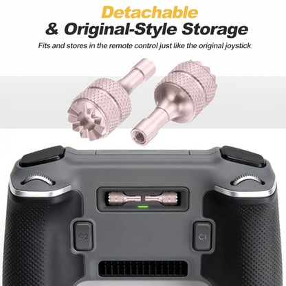 MECCANIXITY 2 Set Aluminum Controller Stick, Replacement Joystick Remote Controller Joystick Stick for Mini4 Pro Air3S Drone Remote Accessories, Pink - color: Pink
