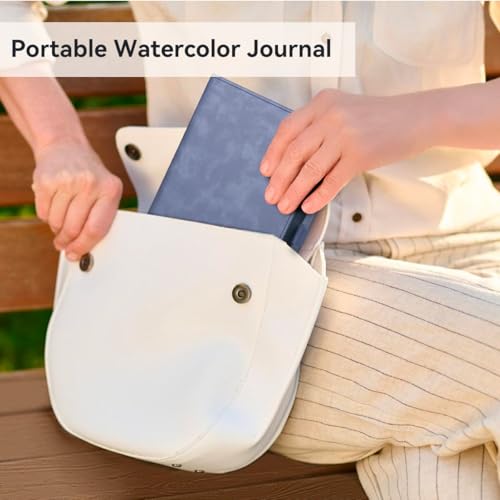 Lightwish Watercolor Sketchbook,100% Cotton 300gsm/140lb Cold Press - color: Hard Shell Blue