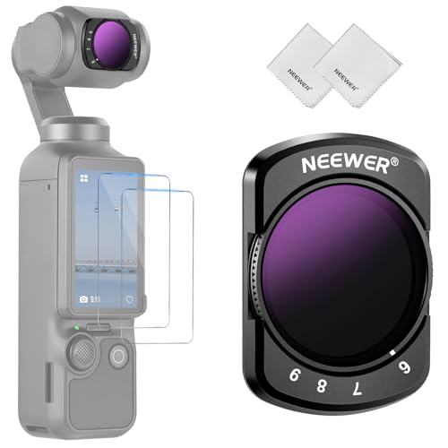 NEEWER Variable ND Filter Compatible with DJI Osmo Pocket 3 / Pocket 4 / Xtra Muse, Magnetic ND64-512 Adjustable Neutral Density Filter with Screen Protector Accessories - style: Magnetic ND64-512