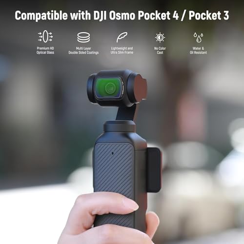 NEEWER Filter Set Compatible with DJI Osmo Pocket 3 / Pocket 4 / Xtra Muse, Magnetic ND (ND16 + ND64 + ND256) & Black Diffusion 1/4 Filter for Mist Cinematic Effect - style: 4 Pack ND+Black Diffusion 1/4