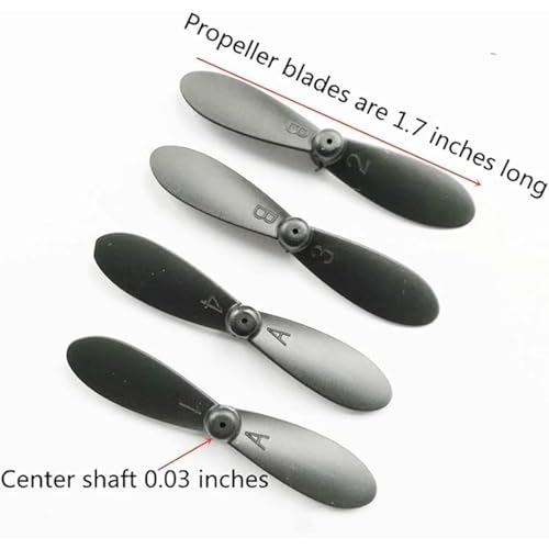 Mini quadcopter propeller, remote control aircraft propeller, mini propeller suitable for small and medium-sized unmanned aerial vehicles, 20 propeller props, 35, 37, 42, 46 mm, etc. (42mm/1.65in（黑色）)