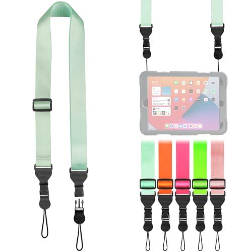 FIEIL Nylon iPad Strap, Adjustable Camera Neck Strap, Comfortable Shoulder Strap for iPad, Cellphone Tablet, Camera, Laptop, Binocular, Luggage Bag(Mint Green Universal Neck Lanyard) - color: Mint Green