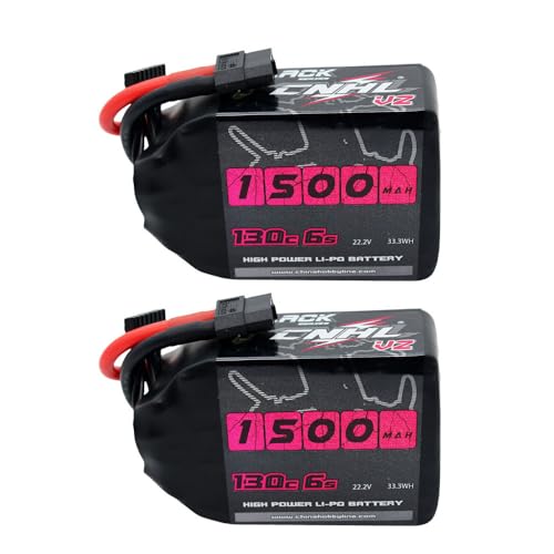 CNHL 1500mAh 6S LiPo Battery 22.2V 130C with XT60 Plug (2 Packs)
