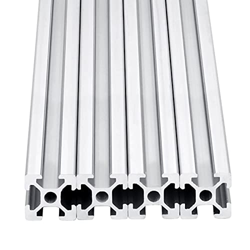 4pcs 200mm T Slot 2020 Aluminum Extrusion European Standard Anodized Linear Rail for 3D Printer Parts and CNC DIY Silver(7.874inch) - color: Silver, size: 4PCS 200mm(7.87'')
