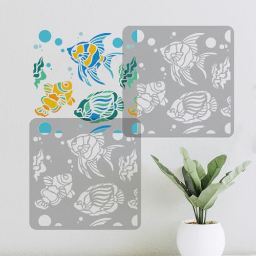 Coral Fish Stencil, Cute Animal Reusable Painting Template - style: Coral Fish