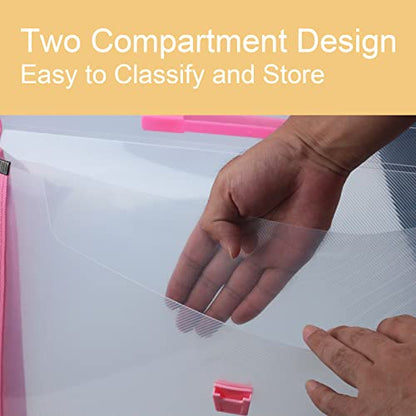 12x16.5 Art Portfolio Case A3 PP Plastic Transparent Pink Pack of 1 - color: Pink