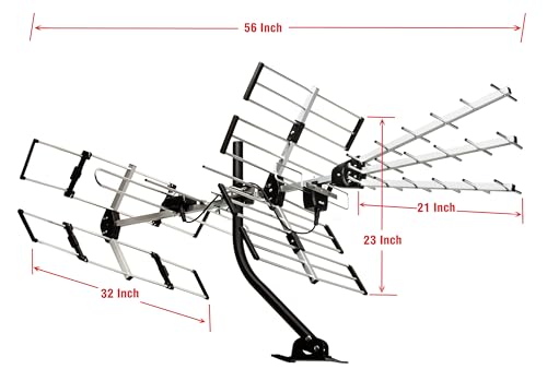 Five Star 200 Miles Long Range Yagi Outdoor TV Antenna - style: Antenna with 20" J Pole