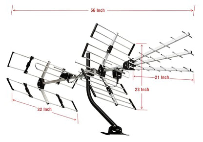 Five Star 200 Miles Long Range Yagi Outdoor TV Antenna - style: Antenna with 20" J Pole